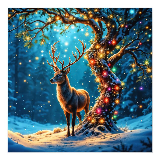 Foto Navidades reno arte de fantasía del Polo Norte (Frente)