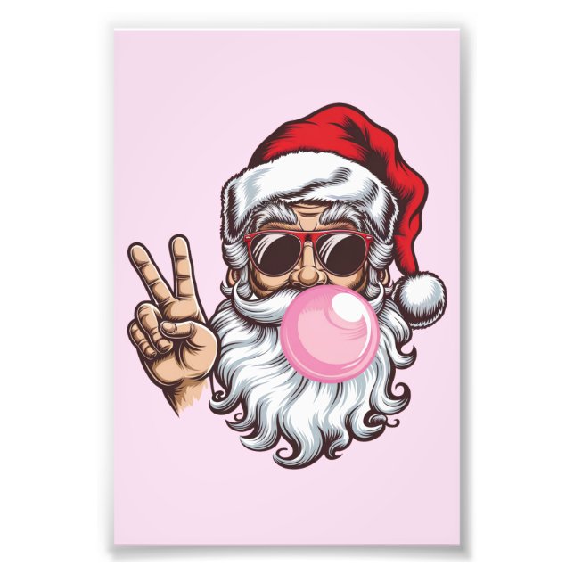 Foto Navidades Retro Santa que soplan venado de burbuja (Frente)