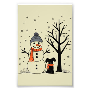 Foto Navidades Snowman Xmas Dog Winter