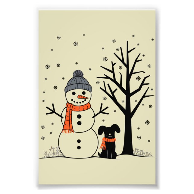 Foto Navidades Snowman Xmas Dog Winter (Frente)