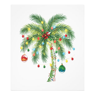 Foto Navidades tropicales Palm Tree con Luces y Ornam