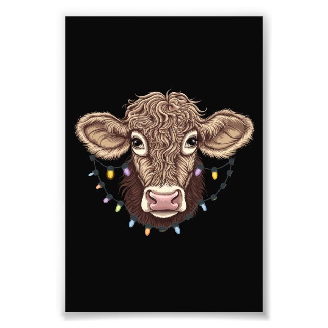 Foto Navidades Vaca Lover ilumina a granjeros de granja (Frente)