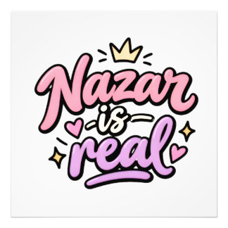 Foto Nazar es el mal de ojo Cute tipografía rosa Poster