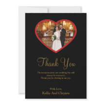 Foto negra dentro de una tarjeta de agradecimiento