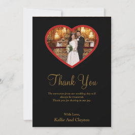 Foto negra dentro de una tarjeta de agradecimiento