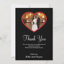 Foto negra dentro de una tarjeta de agradecimiento