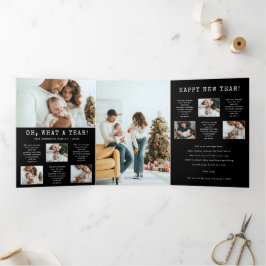 Foto negra: tarjeta triple feriado de un año