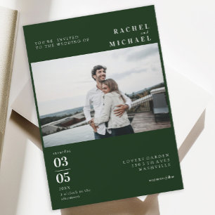 Foto Negrita Invitación a la boda de tendencia mín