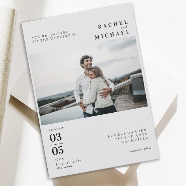 Foto Negrita Invitación a la boda de tendencia mín (Subido por el creador)