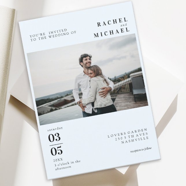 Foto Negrita Invitación a la boda de tendencia mín (Subido por el creador)