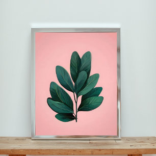 Foto Negrita y bella: hoja verde sobre rosa