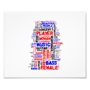 Foto Negro azul rojo del wordle 1 femenino del bajista