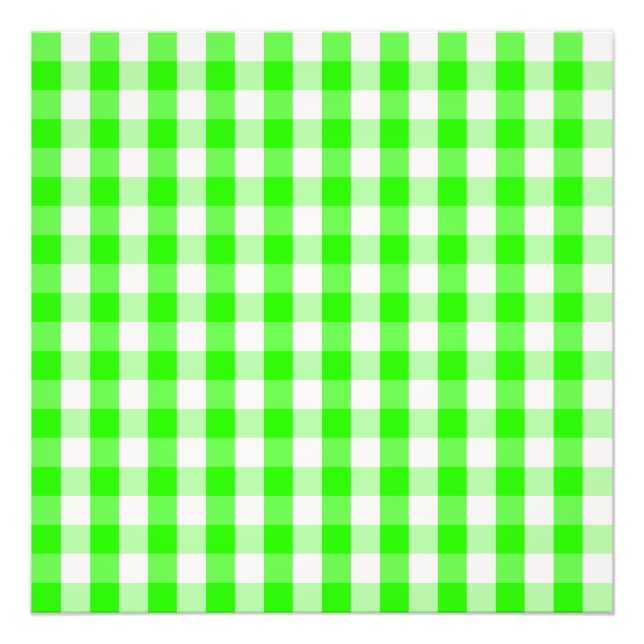 Foto Neon Green Gingham Pattern de Shirley Taylor (Frente)