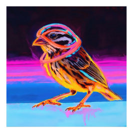 Foto Neon Sparrow con acentos brillantes