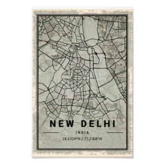 Foto New delhi india map print poster canvas
