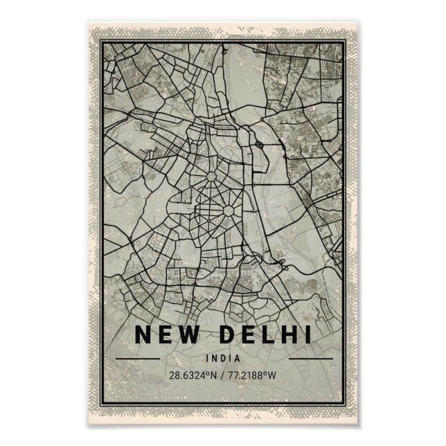 Foto New delhi india map print poster canvas (Frente)
