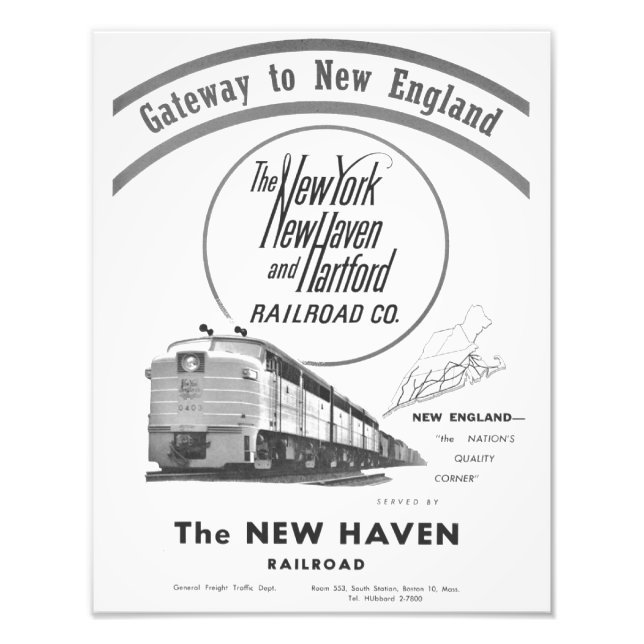 Foto New Haven Railroad-Gateway To New England 1950 (Frente)