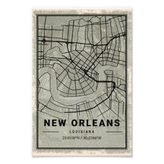 Foto New orleans Louisiana map print poster canvas