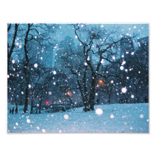 Foto Nieve de la ciudad de la noche