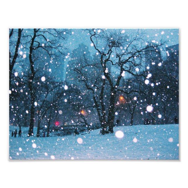 Foto Nieve nocturna en la ciudad (Frente)