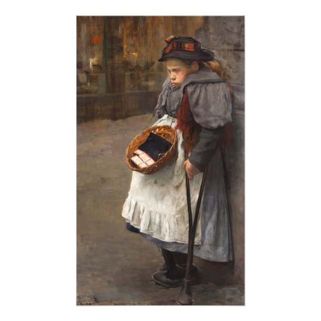 Foto Niña Cerilla Pobre Golfillo Callejero Pobreza Urba (Frente)