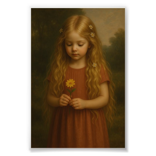 Foto Niña con flor de margarita (Frente)