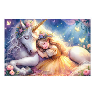 Foto Niña Durmiendo Paisaje de Ensueño Unicornio