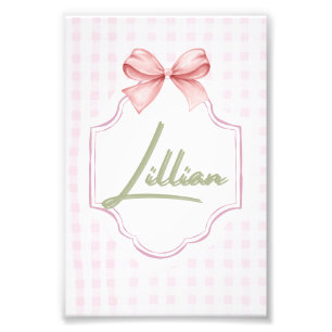 Foto Niña Lillian Personalizada Nursery Bow&Gingham
