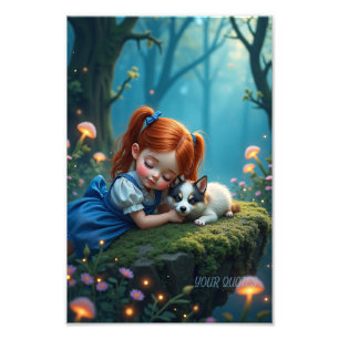 Foto Niña Mágica y Cachorro en Bosque Encantado