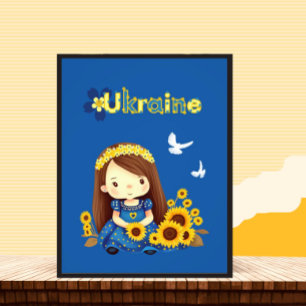 Foto Niña pequeña con girasoles