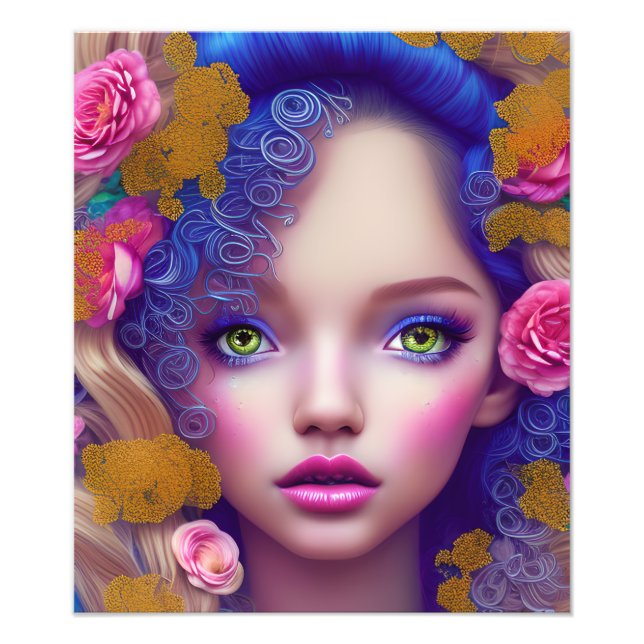 Foto Niña princesa de flor inspirada en la cultura ucra (Frente)