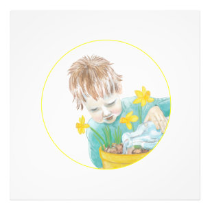 Foto Niño Con Daffodils