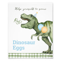 Niño Dinosaurio Verde Primer Rótulo de cumpleaños 