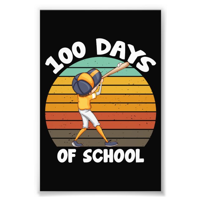 Foto Niños 100 días de escolares 100 días de béisbol (Frente)