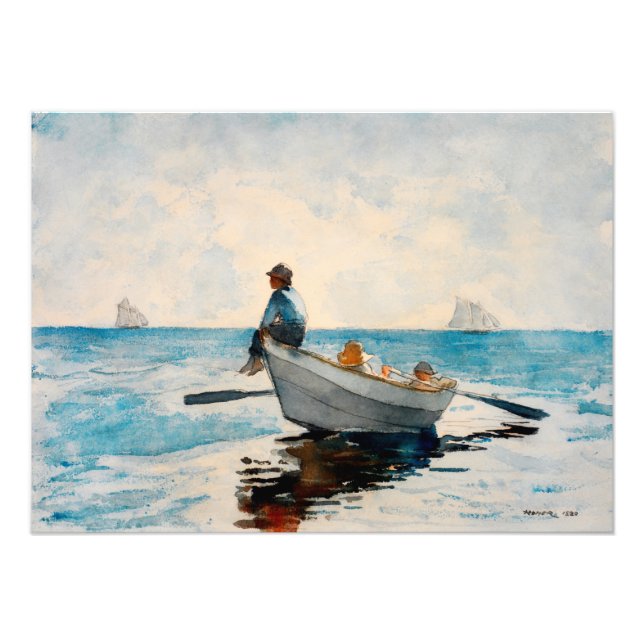 Foto Niños en una Dory de Winslow Homer  (Frente)