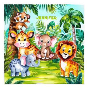 Foto Niños Lindos Safari Animales de la Jungla Nombre P