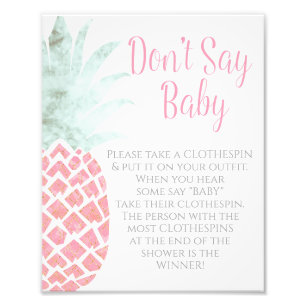 Foto No digas Rótulo tropical de Baby Shower para bebé