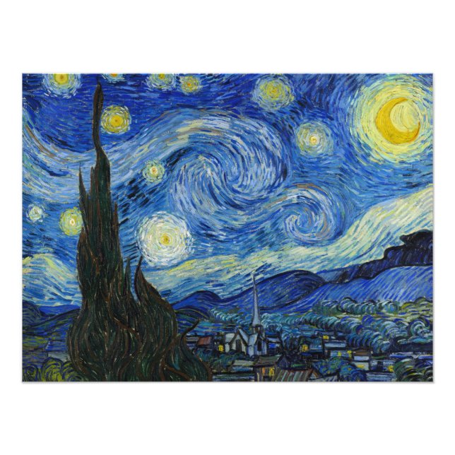 Foto Noche estrellada, 1889, por Vincent van Gogh (Frente)