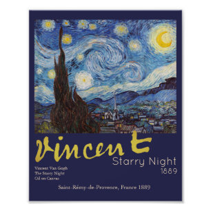 Foto Noche estrellada de Van Gogh Clásico Azul Obra Mae