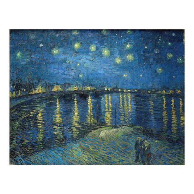Foto Noche estrellada sobre el Ródano (1888) Vincent va (Frente)