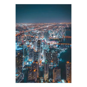 Foto Noche Iluminación impresionante de la ciudad y pa
