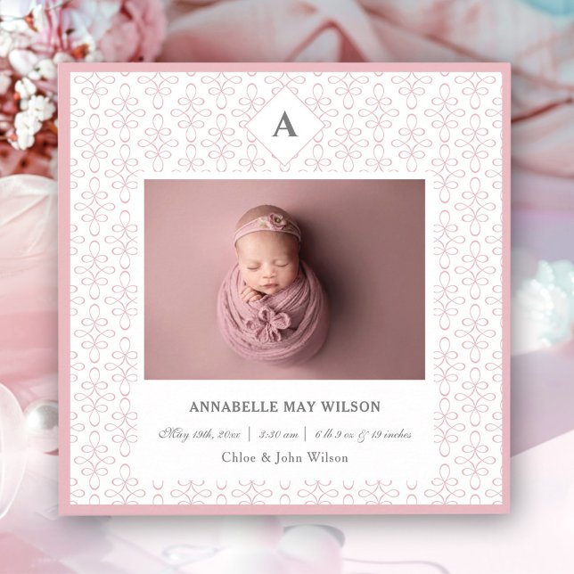 Foto: Nombra de bebé Anuncio de nacimiento (Photo Baby Girl Name Birth Announcement)