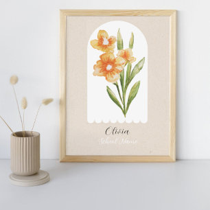Foto Nombre de guión floral de flor silvestre personali