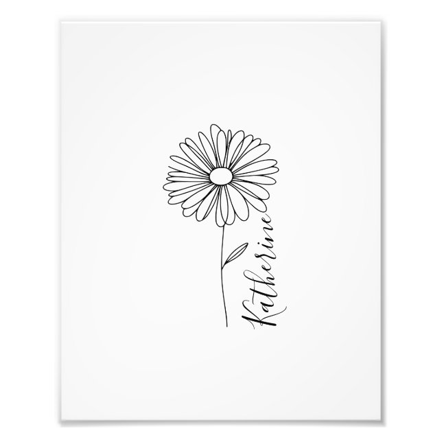Foto Nombre personalizado April daisy Birth Flower (Frente)