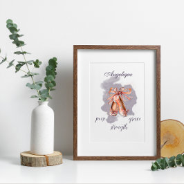 Foto Nombre personalizado Ballet de texto Pointe Shoes