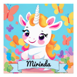 Foto Nombre personalizado de mariposa de unicornio de b