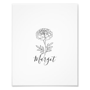 Foto Nombre personalizado Octubre Flor de Nacimiento Ma