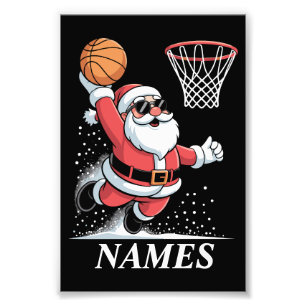 Foto Nombre Personalizado Santa de Navidad Lanzando Bal