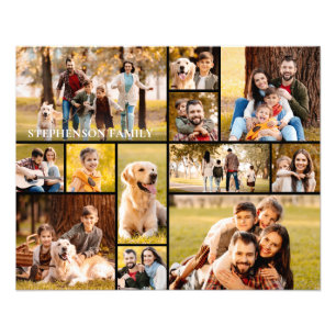 Foto Nombre único de familia simple de 12 Collages de f