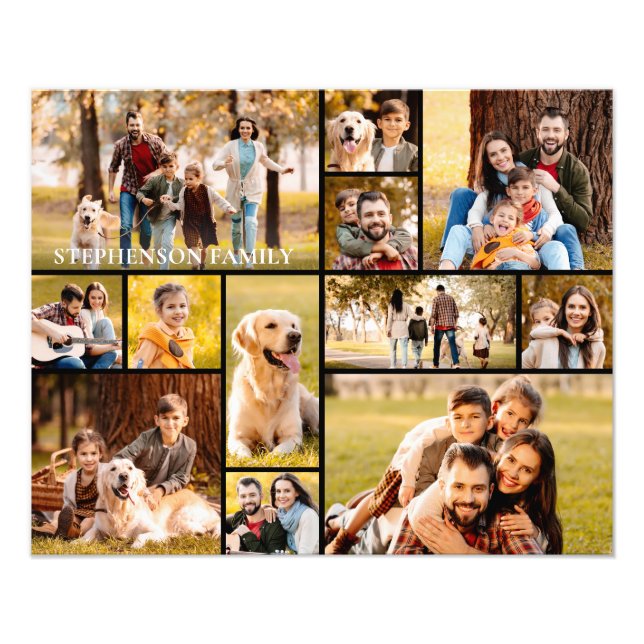 Foto Nombre único de familia simple de 12 Collages de f (Frente)